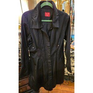 L98  Women's Large, Flattering Elle Black Trench Coat